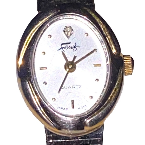 Vintage Fabergè Heart Gold Silver Tone Watch *needs battery* - Picture 6 of 7